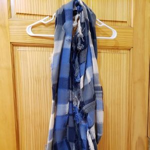 Blue Plaid Infinity Scarf